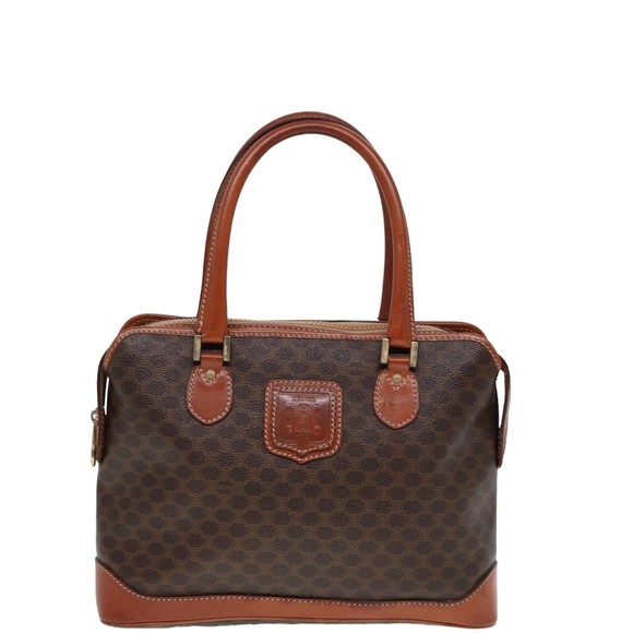 CELINE Macadam Canvas Hand Bag PVC Leather Brown Auth yk13181 - Picture 13 of 16